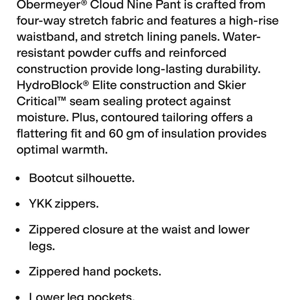 White Ski Pants with Zipper Details - Picture 8 of 8